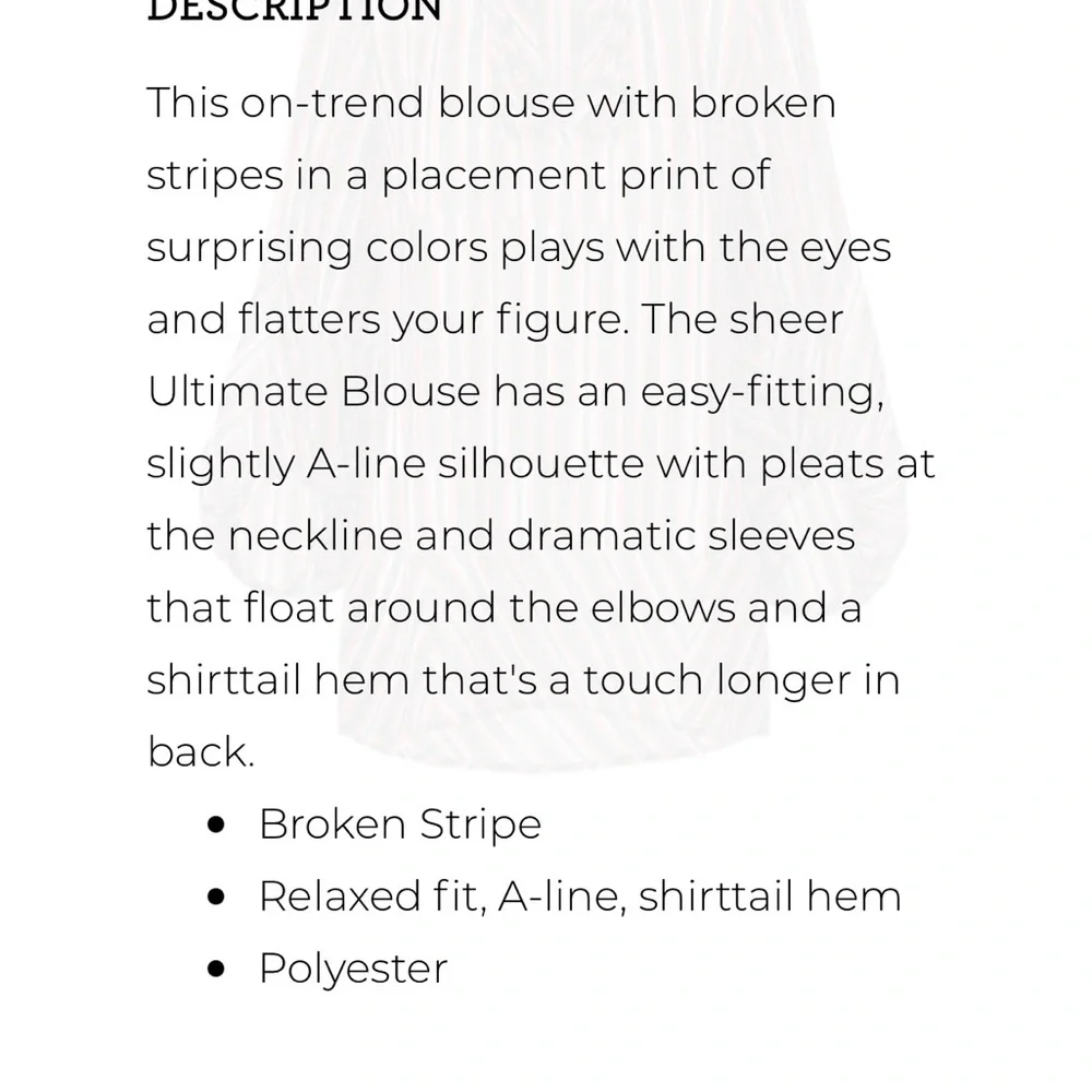 CAbi long sleeved, v-neck, striped sheer pullover‎ blouse. Navy, red, green. - Picture 12 of 12